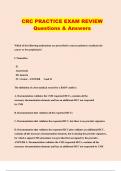 CRC PRACTICE EXAM REVIEW Questions & Answers