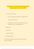 Financial Accounting & Reporting Final Exam Questions Solved 100%