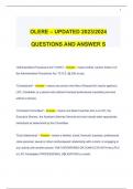 OLERE – UPDATED 2023/2024 QUESTIONS AND ANSWERS