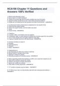 HCA100 Chapter 11 Questions and Answers 100% Verified