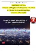 TEST BANK & Solutions Manual For Operations and Supply Chain Management, 16th Edition by F. Robert Jacobs, Verified Chapters 1 - 22, Complete Newest Version