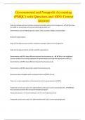 Governmental and Nonprofit Accounting (PMQC) with Questions and 100% Correct Answers