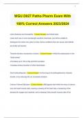 WGU D027 Patho Pharm Exam With 100% Correct Answers 2023/2024