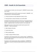 CISR - Health & Life Essentials In a Life Insurance Contract, who is the insured? - ANSWER-The person whose life is insured. What requirements must be met for a person to be insured? - ANSWER-1 - Be insurable based on underwriting guidelines. 2 - Answer a