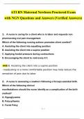 ATI RN Maternal Newborn Proctored Exam  with NGN Questions and Answers (2024 / 2025) (Verified Answers)