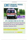 JB Learning (EMT) Final Exam Questions Containing 242 Terms with Definitive Solutions Updated 2024.