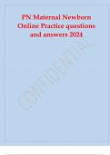 PN Maternal Newborn Online Practice questions and answers 2024