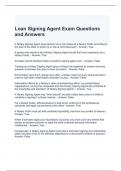 Loan Signing Agent Exam Questions and Answers