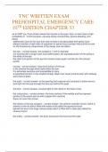 TNC WRITTEN EXAM PREHOSPITAL EMERGENCY CARE 10TH EDITION CHAPTER 33