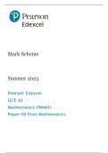 A-Level Edexcel Mathematics Pure Maths Paper 2 &  Mark scheme 2023(Package deal)