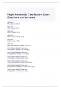 Flight Paramedic Certification Exam Questions and Answers 2024