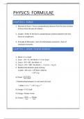 Grade 10 Physics Chapterwise Formulae