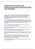 AMMUNITION STORAGE AND HANDLING ASHORE EXAM QUESTIONS AND ANSWERS