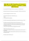 VAS 366 L9 UEV Questions & Answers | 100% Correct Answers | Verified | Latest 2024 Version