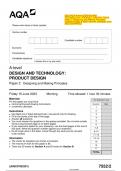 Chemistry A H432/01: Periodic table, elements and physical chemistry A Level