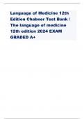 Language of Medicine 12th  Edition Chabner Test Bank /  The language of medicine  12th edition 2024 EXAM  GRADED A+