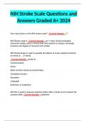 NIH Stroke Scale Exam Questions and Answers Graded A+