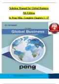 TEST BANK & Solutions Manual For Global Business, 5th Edition by Peng Mike, Verified Chapters 1 - 17, Complete Newest Version