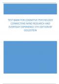 Cognitive Psychology Connecting Mind Research and Everyday Experience 5th Edition Goldstein Test Bank