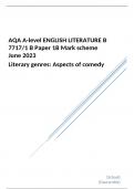 AQA A-level ENGLISH LITERATURE B Paper 1B Mark scheme June 2023 Literary genres: Aspects of comedy 