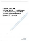 AQA AS ENGLISH LITERATURE B  Paper 1B Mark scheme June 2023 Literary genres: Drama: Aspects of comedy