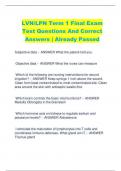 LVN/LPN Term 1 Final Exam Test Questions And Correct  Answers | Already Passed
