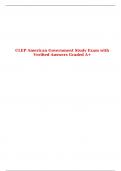 CLEP American Government Study Exam with Verified Answers Graded A+