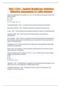 WGU C784 - Applied Healthcare Statistics Objective Assessment #1 with Answers 