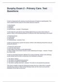 Dunphy Exam 2 - Primary Care. Test Questions and Answers