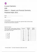 AQA A Level chemistry paper 2 organic and physical chemistry predicted paper 2 2023