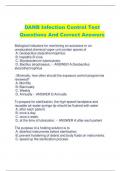 DANB Infection Control Test  Questions And Correct Answers