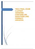 TNCC FINAL EXAM 4 LATEST VERSIONS CONTAINS 500 QUESTIONS AND CORRECT ANSWERS (VERIFIED ANSWERS) |ALREADY GRADED A+
