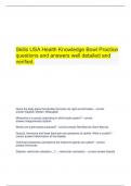  Skills USA Health Knowledge Bowl Practice questions and answers well detailed and verified.