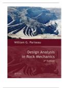 Solution Manual for Design Analysis in Rock Mechanics, 3rd Edition By William Pariseau