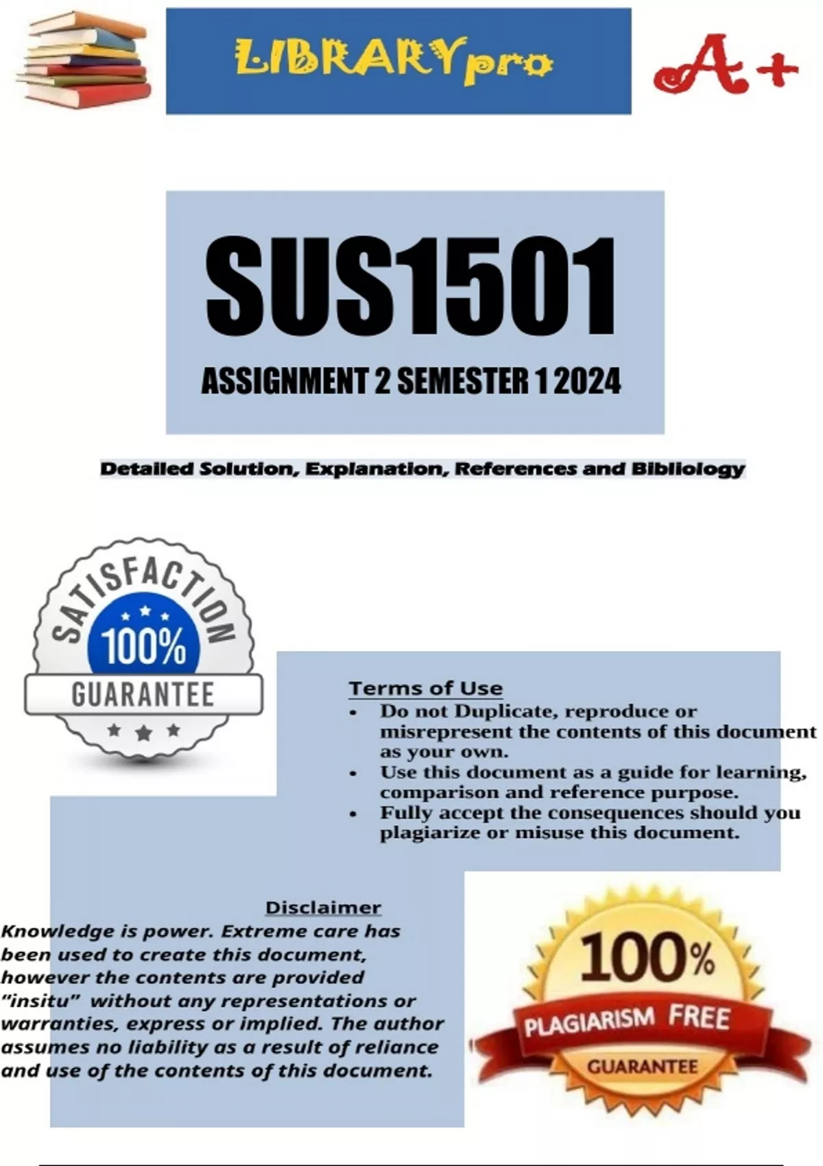 sus1501 assignment 2 answers