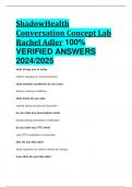 BEST ANSWERS ShadowHealth Conversation Concept Lab Rachel Adler 100% VERIFIED ANSWERS  2024/2025