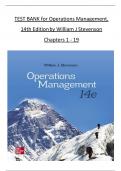 TEST BANK for Operations Management, 14th Edition by William J. Stevenson, Verified Chapters 1 - 19, Complete Newest Version