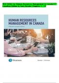 TEST BANK For Human Resources Management in Canada, 15th Canadian Edition, Verified Chapters 1 - 17, Complete Newest Version