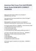 American Red Cross First Aid/CPR/AED Study Guide EXAM WITH CORRECT ANSWERS