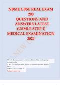 NBME CBSE REAL EXAM 200 QUESTIONS AND ANSWERS 2024(USMLE STEP 1)MEDICAL EXAMINATION 