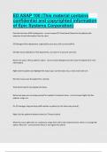 ED ASAP 100 (This material contains confidential and copyrighted information of Epic Systems Correct answers latest update 