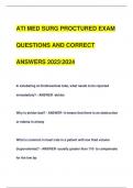 ATI MED SURG PROCTURED EXAM  QUESTIONS AND CORRECT  ANSWERS 2023202