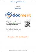 Med-Surg HESI Review written by milesduke Did you know a seller earn an average of $250 per month selling their study notes on Docmerit Scan the QR-code and learn how you can also turn your class notes, study guides into real cash today. Docmerit.com - Th
