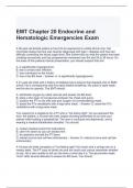 EMT Chapter 20 Endocrine and Hematologic Emergencies Exam