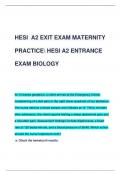 HESI A2 EXIT EXAM MATERNITY  PRACTICE HESI A2 ENTRANCE  EXAM BIOLOGY