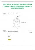 2018 AQA GCSE BIOLOGY (FOUNDATION TIER  PAPER 1F) SAMPLE EXAM QUESTIONS WITH  VERIFIED ANSWERS.