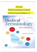 TEST BANK For Medical Terminology Get Connected, 3rd Edition, Verified Chapters 1 - 17, Complete Newest Version