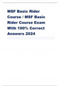 MSF Basic Rider  Course / MSF Basic  Rider Course Exam  With 100% Correct  Answers 2024