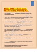 MSSC SAFETY Final Exam Questions and Answers 2024