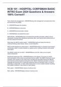 HCB 101 - HOSPITAL CORPSMAN BASIC INTRO Exam 2024 Questions & Answers 100% Correct!!